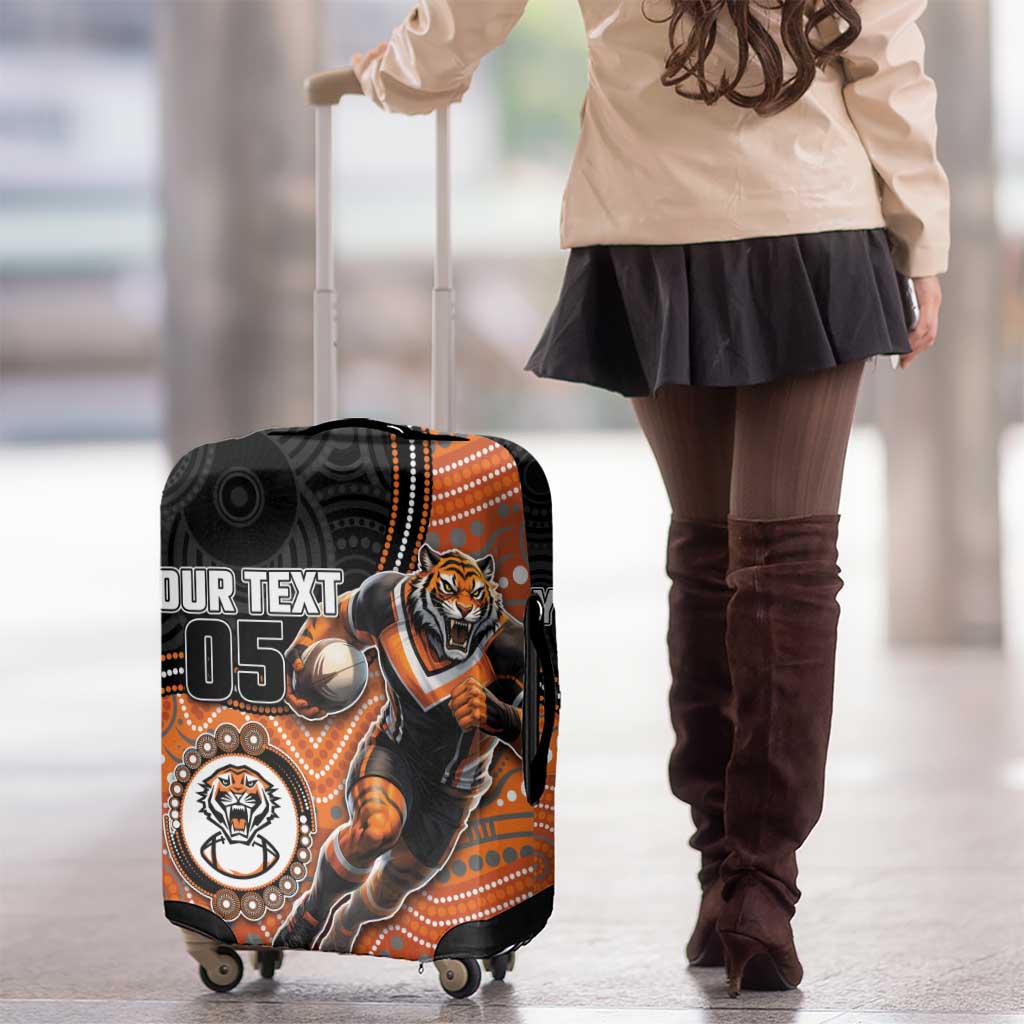 Custom Tigers Luggage Cover Warrior Mascot With Aboriginal Indigenous