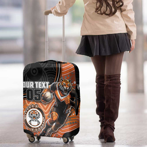 Custom Tigers Luggage Cover Warrior Mascot With Aboriginal Indigenous