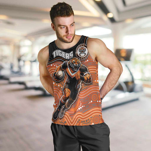 Custom Tigers Men Tank Top Warrior Mascot With Aboriginal Indigenous