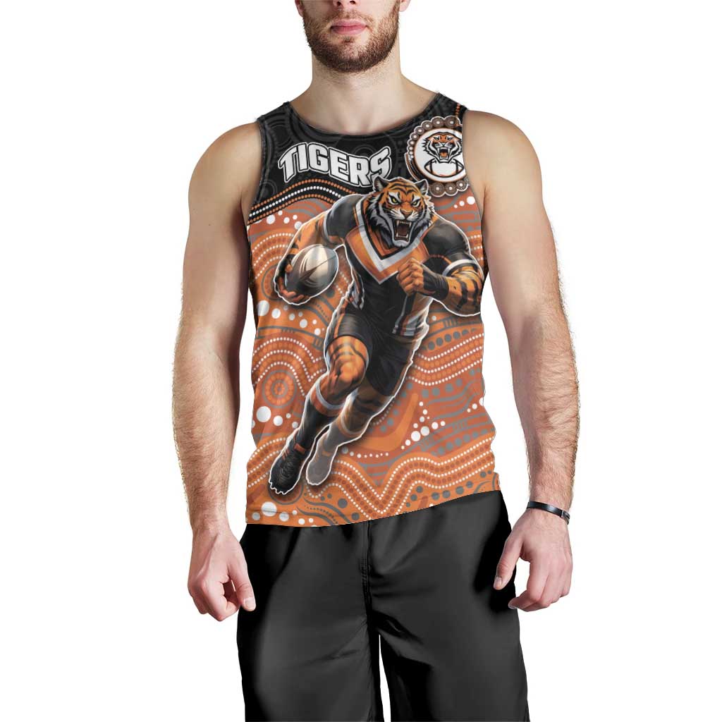 Custom Tigers Men Tank Top Warrior Mascot With Aboriginal Indigenous