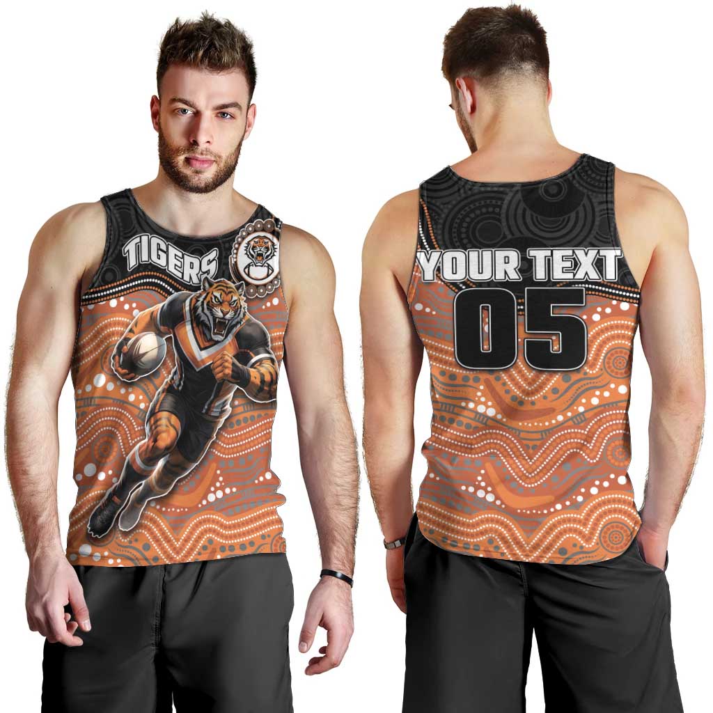 Custom Tigers Men Tank Top Warrior Mascot With Aboriginal Indigenous