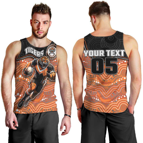 Custom Tigers Men Tank Top Warrior Mascot With Aboriginal Indigenous