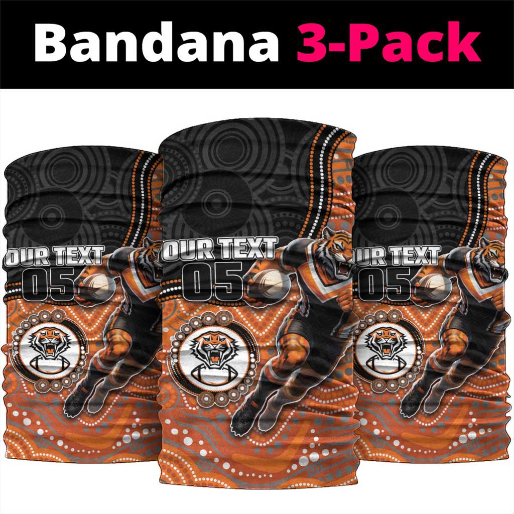 Custom Tigers Neck Gaiter Warrior Mascot With Aboriginal Indigenous