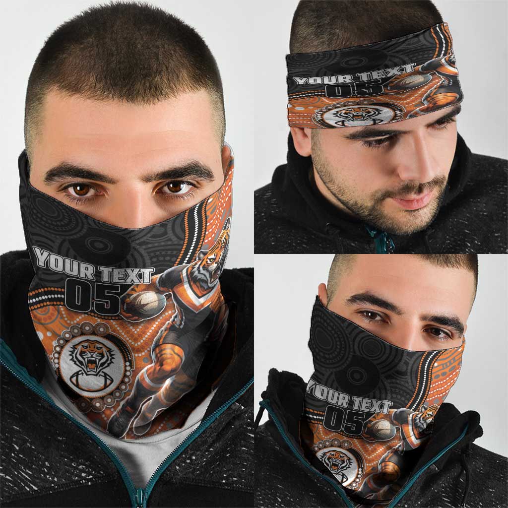Custom Tigers Neck Gaiter Warrior Mascot With Aboriginal Indigenous