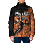 Custom Tigers Padded Jacket Warrior Mascot With Aboriginal Indigenous