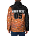 Custom Tigers Padded Jacket Warrior Mascot With Aboriginal Indigenous