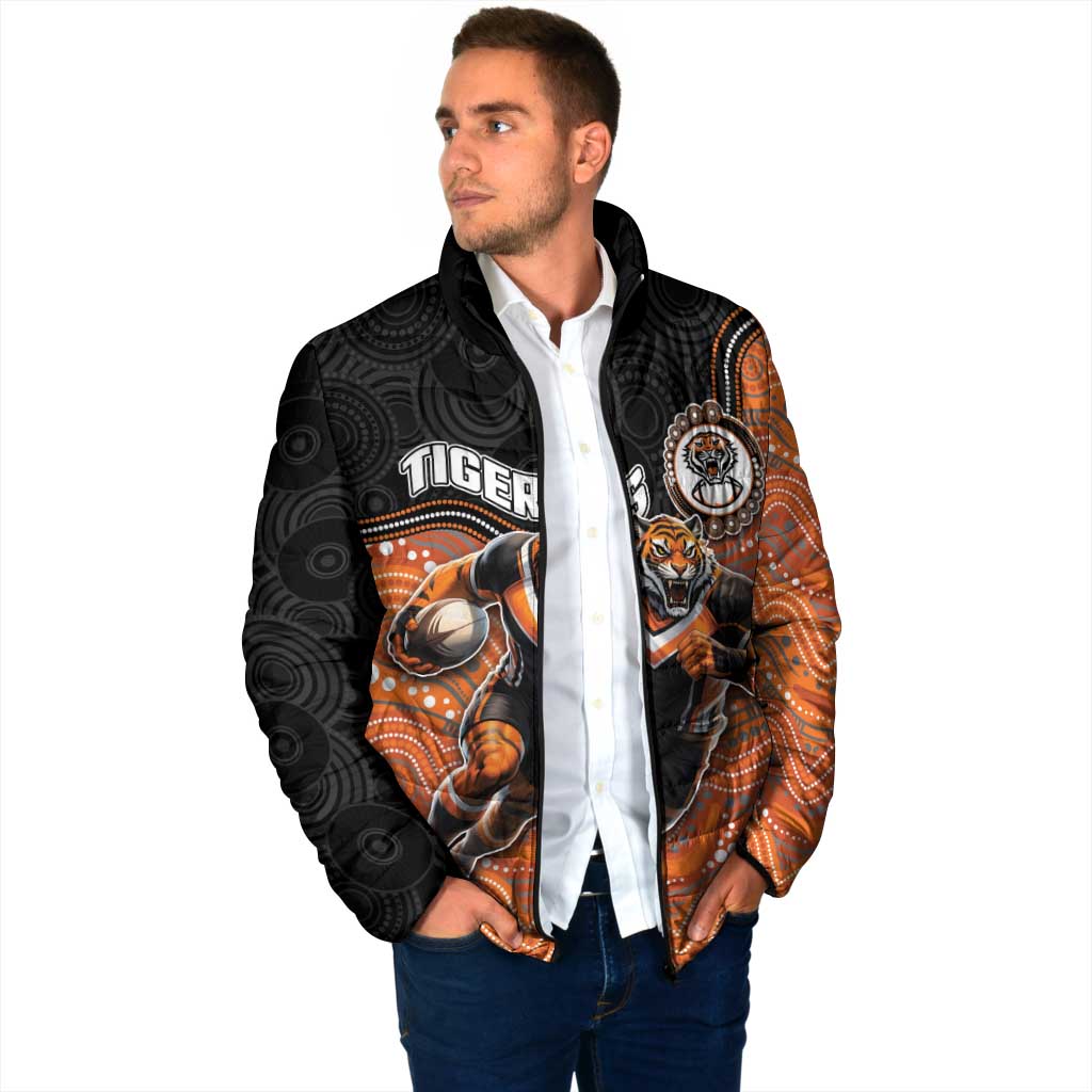 Custom Tigers Padded Jacket Warrior Mascot With Aboriginal Indigenous
