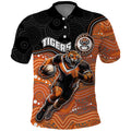 Custom Tigers Polo Shirt Warrior Mascot With Aboriginal Indigenous