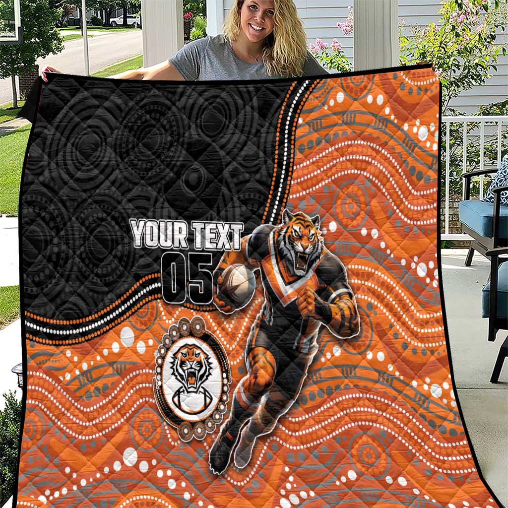 Custom Tigers Quilt Warrior Mascot With Aboriginal Indigenous