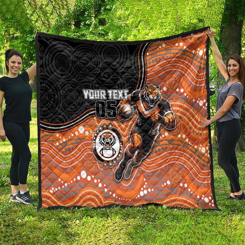 Custom Tigers Quilt Warrior Mascot With Aboriginal Indigenous