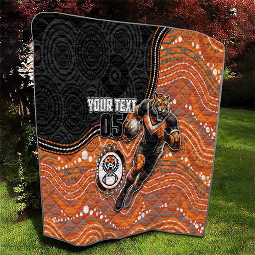 Custom Tigers Quilt Warrior Mascot With Aboriginal Indigenous