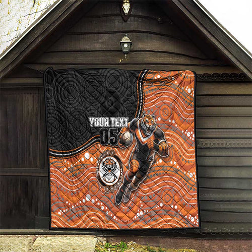 Custom Tigers Quilt Warrior Mascot With Aboriginal Indigenous