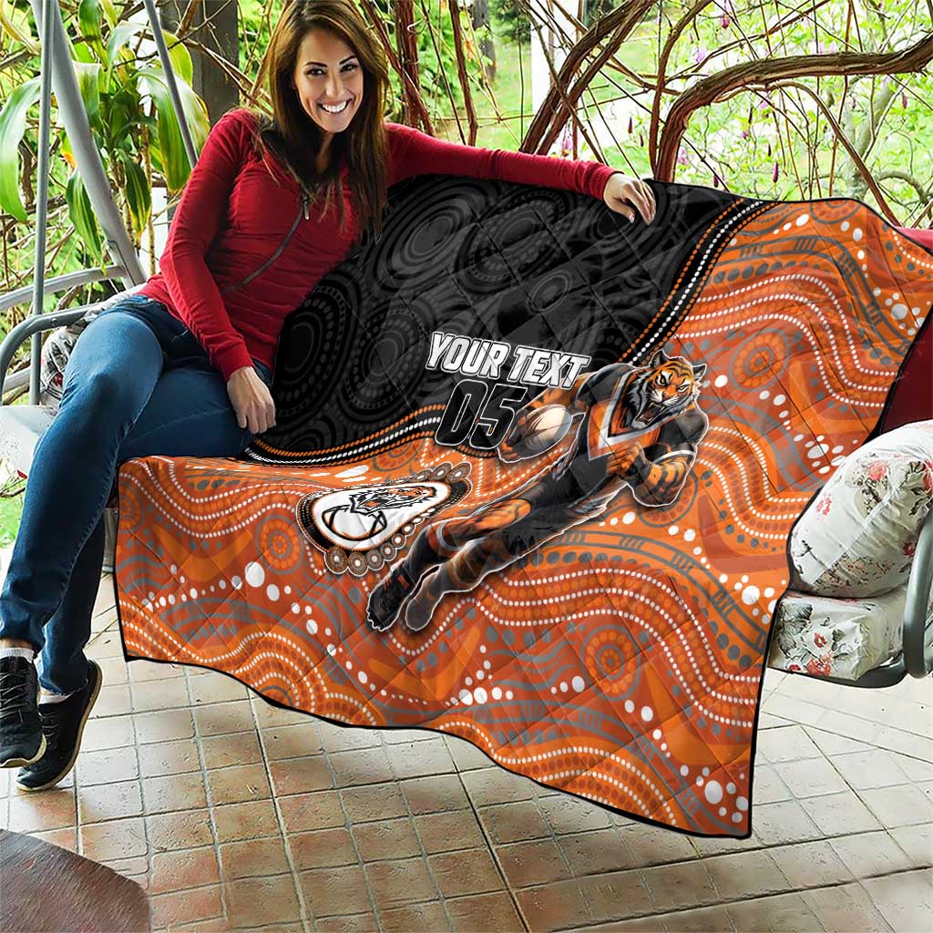 Custom Tigers Quilt Warrior Mascot With Aboriginal Indigenous