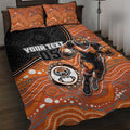 Custom Tigers Quilt Bed Set Warrior Mascot With Aboriginal Indigenous