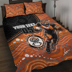 Custom Tigers Quilt Bed Set Warrior Mascot With Aboriginal Indigenous