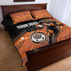 Custom Tigers Quilt Bed Set Warrior Mascot With Aboriginal Indigenous