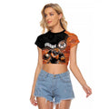 Custom Tigers Raglan Cropped T Shirt Warrior Mascot With Aboriginal Indigenous