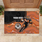 Custom Tigers Rubber Doormat Warrior Mascot With Aboriginal Indigenous