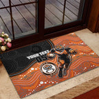 Custom Tigers Rubber Doormat Warrior Mascot With Aboriginal Indigenous