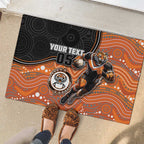 Custom Tigers Rubber Doormat Warrior Mascot With Aboriginal Indigenous