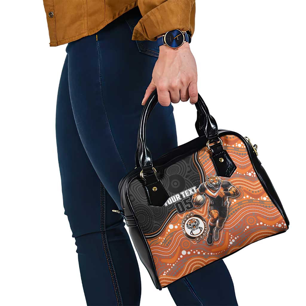 Custom Tigers Shoulder Handbag Warrior Mascot With Aboriginal Indigenous