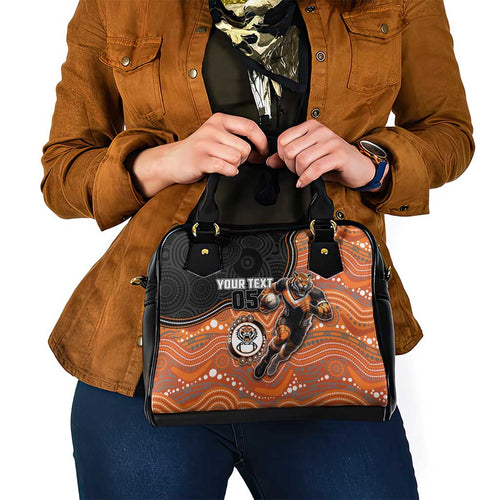 Custom Tigers Shoulder Handbag Warrior Mascot With Aboriginal Indigenous