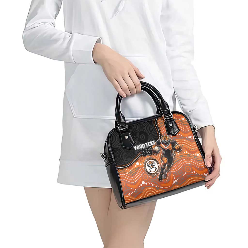 Custom Tigers Shoulder Handbag Warrior Mascot With Aboriginal Indigenous