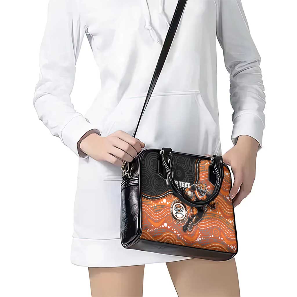 Custom Tigers Shoulder Handbag Warrior Mascot With Aboriginal Indigenous