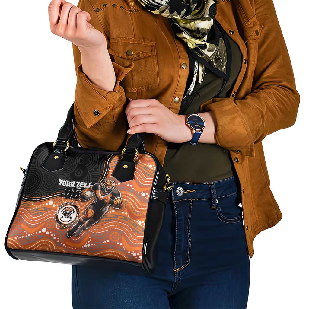 Custom Tigers Shoulder Handbag Warrior Mascot With Aboriginal Indigenous