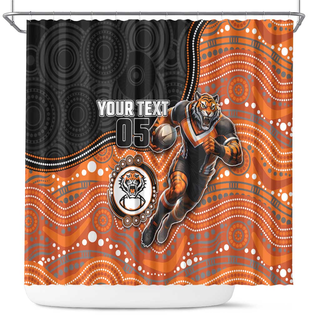 Custom Tigers Shower Curtain Warrior Mascot With Aboriginal Indigenous