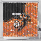Custom Tigers Shower Curtain Warrior Mascot With Aboriginal Indigenous