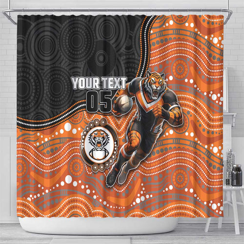 Custom Tigers Shower Curtain Warrior Mascot With Aboriginal Indigenous