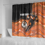 Custom Tigers Shower Curtain Warrior Mascot With Aboriginal Indigenous