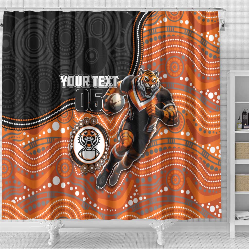 Custom Tigers Shower Curtain Warrior Mascot With Aboriginal Indigenous