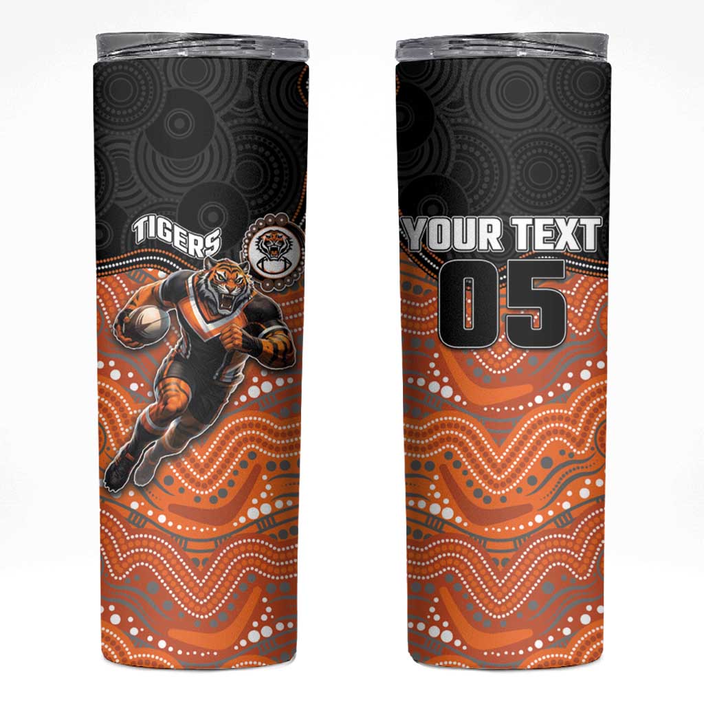 Custom Tigers Skinny Tumbler Warrior Mascot With Aboriginal Indigenous