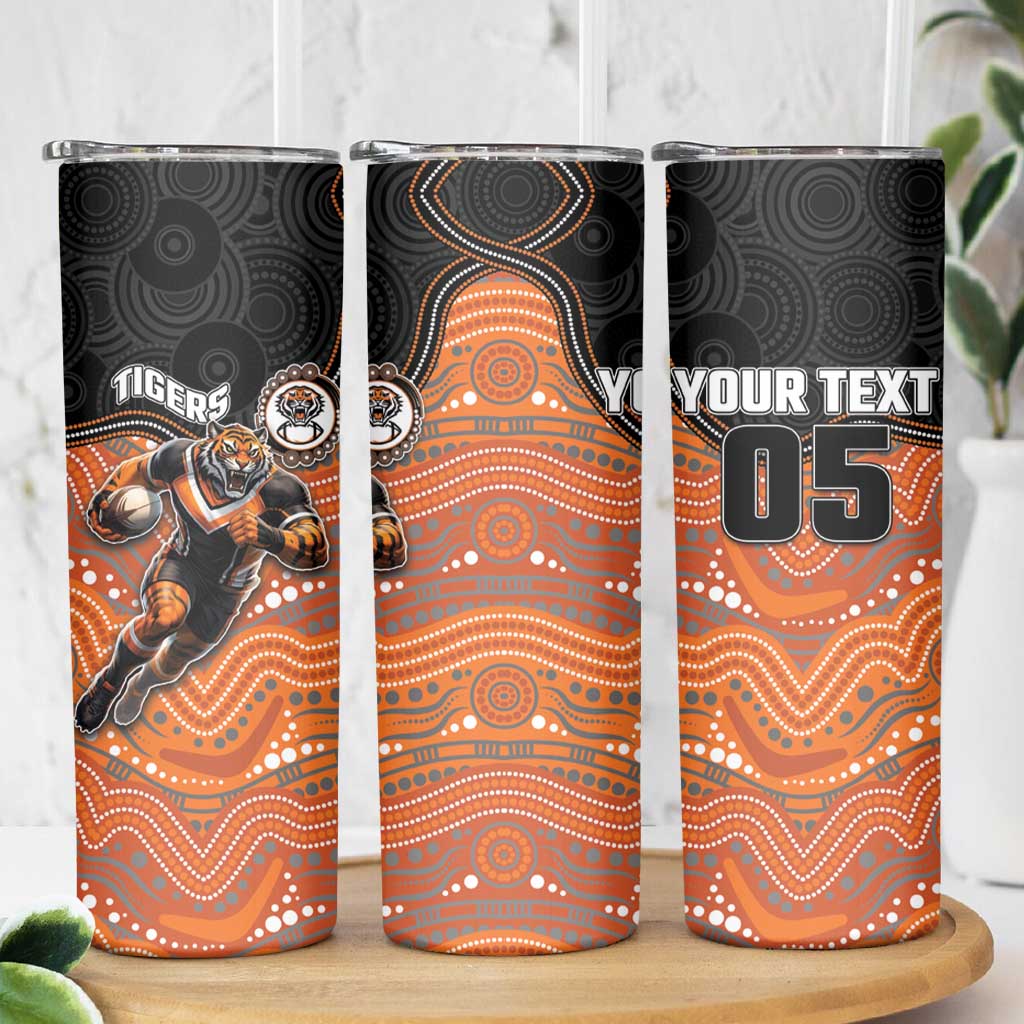 Custom Tigers Skinny Tumbler Warrior Mascot With Aboriginal Indigenous