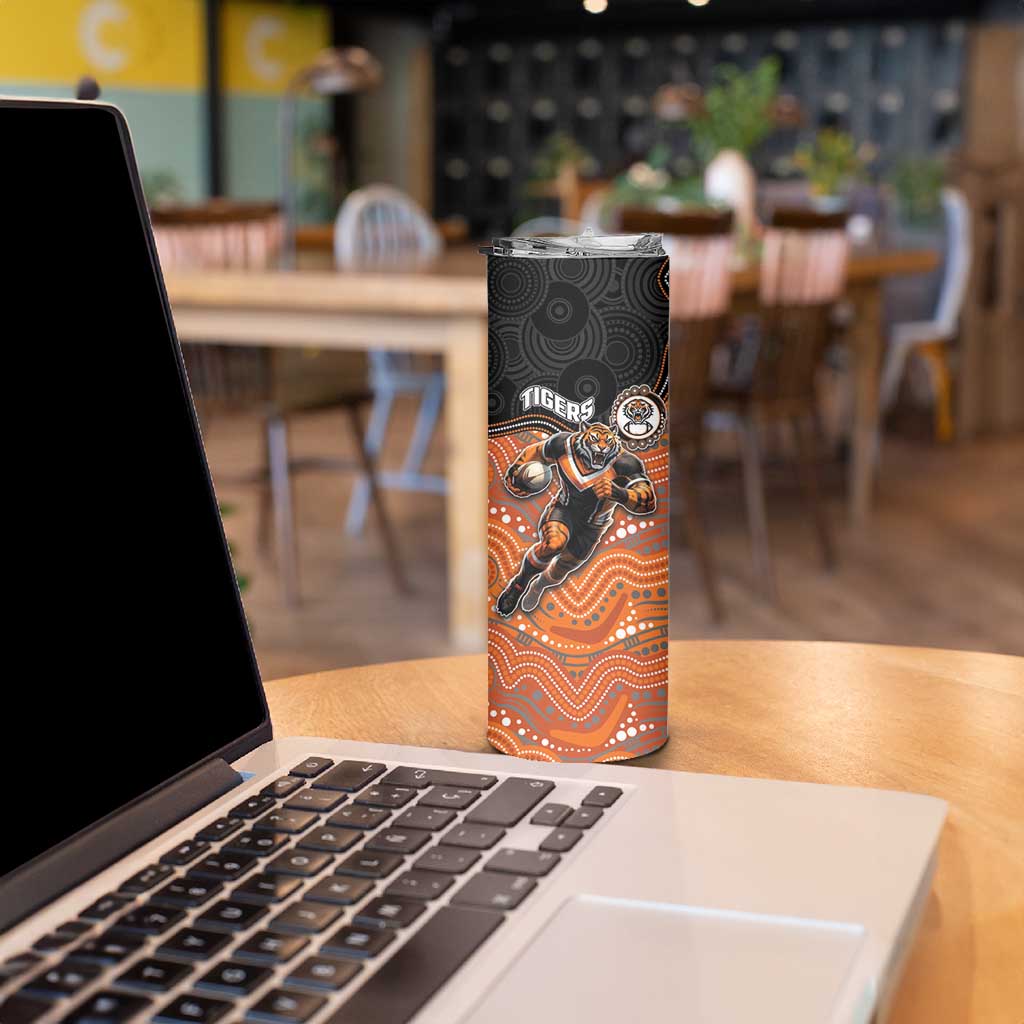 Custom Tigers Skinny Tumbler Warrior Mascot With Aboriginal Indigenous