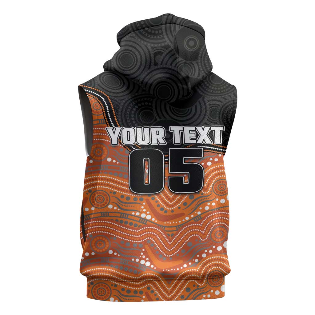 Custom Tigers Sleeveless Hoodie Warrior Mascot With Aboriginal Indigenous