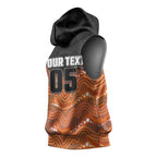 Custom Tigers Sleeveless Hoodie Warrior Mascot With Aboriginal Indigenous