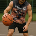 Custom Tigers Sleeveless Hoodie Warrior Mascot With Aboriginal Indigenous