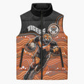 Custom Tigers Sleeveless Puffer Jacket Warrior Mascot With Aboriginal Indigenous