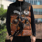 Custom Tigers Sleeveless Puffer Jacket Warrior Mascot With Aboriginal Indigenous