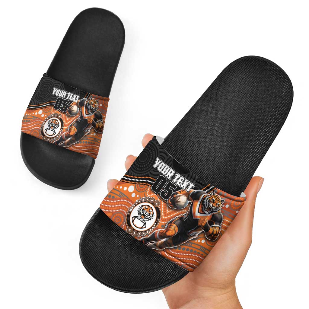 Custom Tigers Slide Sandals Warrior Mascot With Aboriginal Indigenous
