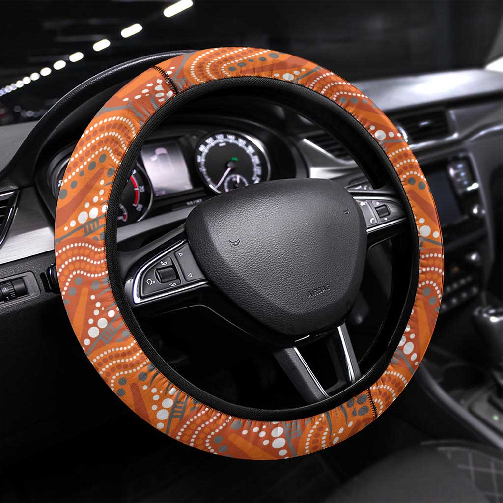 Tigers Steering Wheel Cover Warrior Mascot With Aboriginal Indigenous