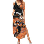 Custom Tigers Summer Maxi Dress Warrior Mascot With Aboriginal Indigenous