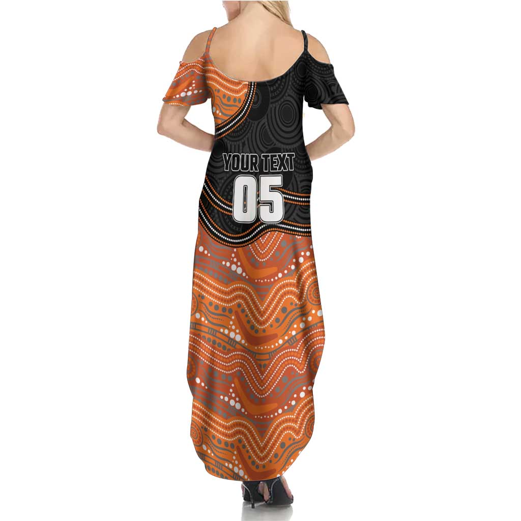 Custom Tigers Summer Maxi Dress Warrior Mascot With Aboriginal Indigenous