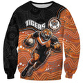 Custom Tigers Sweatshirt Warrior Mascot With Aboriginal Indigenous