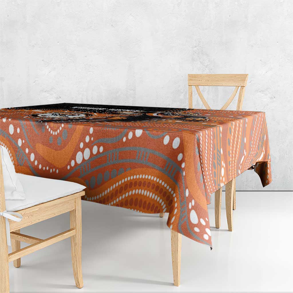 Custom Tigers Tablecloth Warrior Mascot With Aboriginal Indigenous
