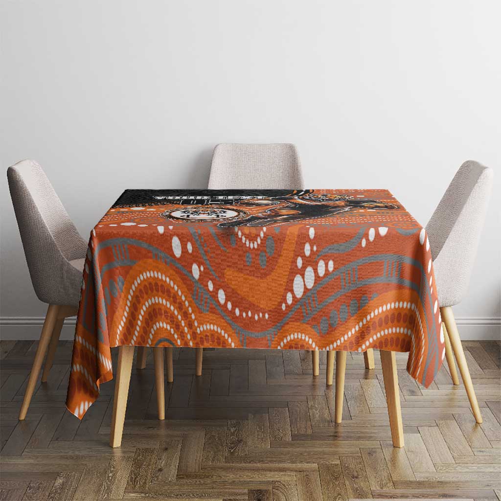 Custom Tigers Tablecloth Warrior Mascot With Aboriginal Indigenous