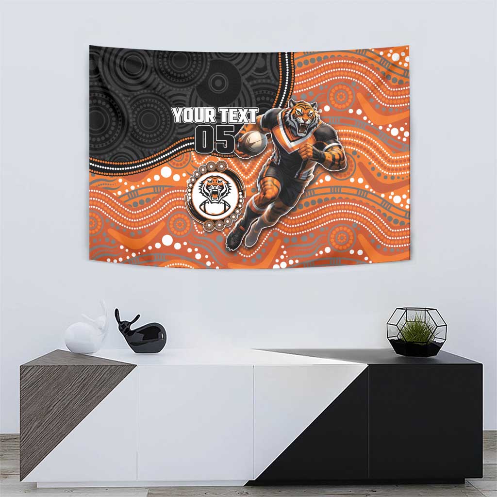 Custom Tigers Tapestry Warrior Mascot With Aboriginal Indigenous